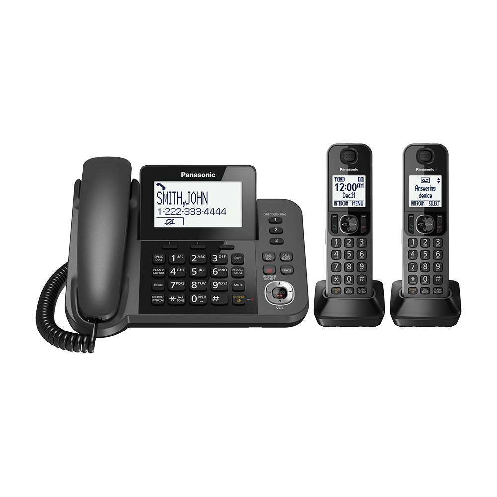 Teléfono Inalámbrico/Alámbrico Panasonic KX-TGF382M 2 Extensiones Bluetooth Negro Reacondicionado Grado A
