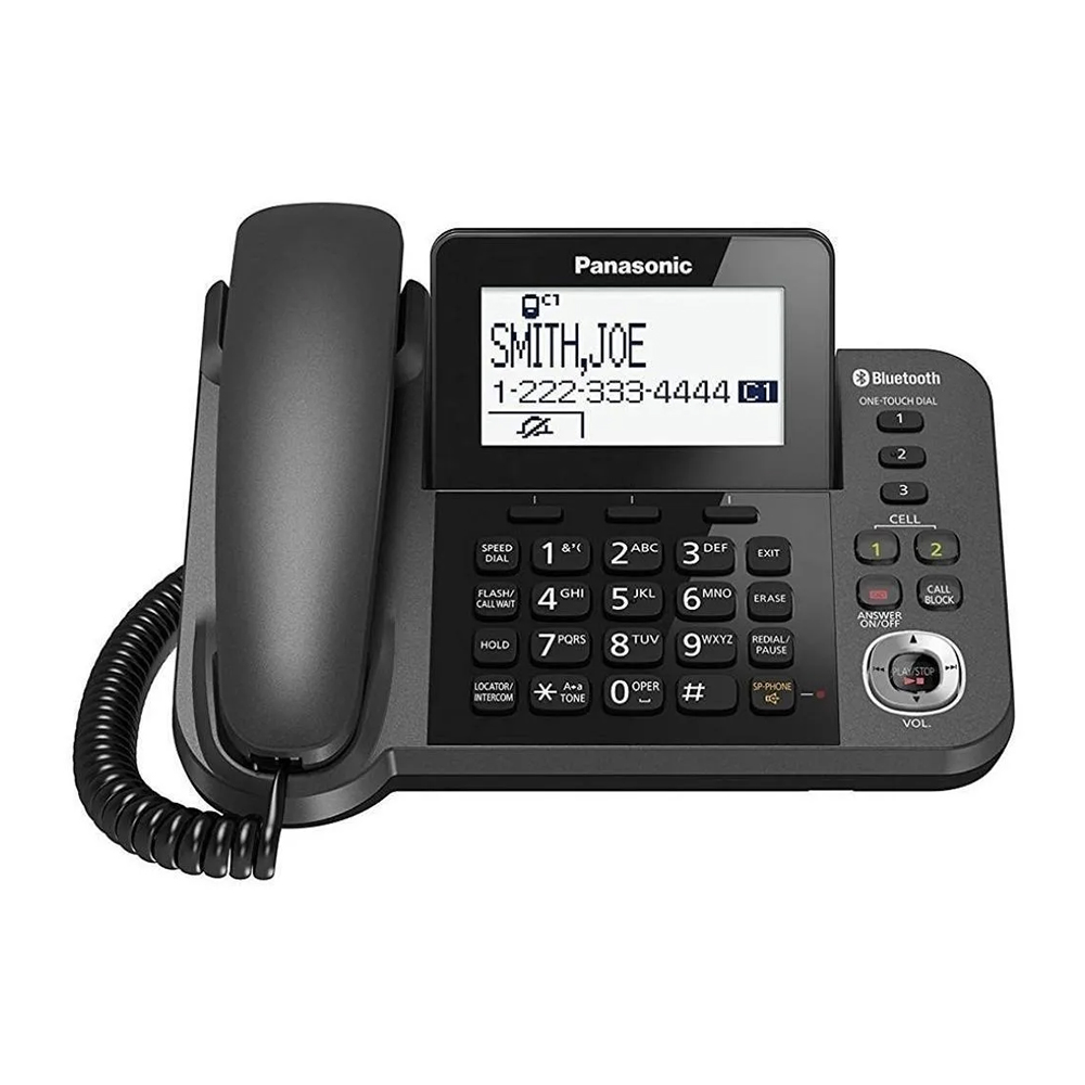 Teléfono Inalámbrico/Alámbrico Panasonic KX-TGF382M 2 Extensiones Bluetooth Negro Reacondicionado Grado A