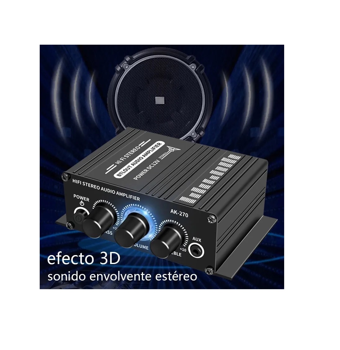 Amplificador 400w Para Auto Moto Casa Conexion Rca