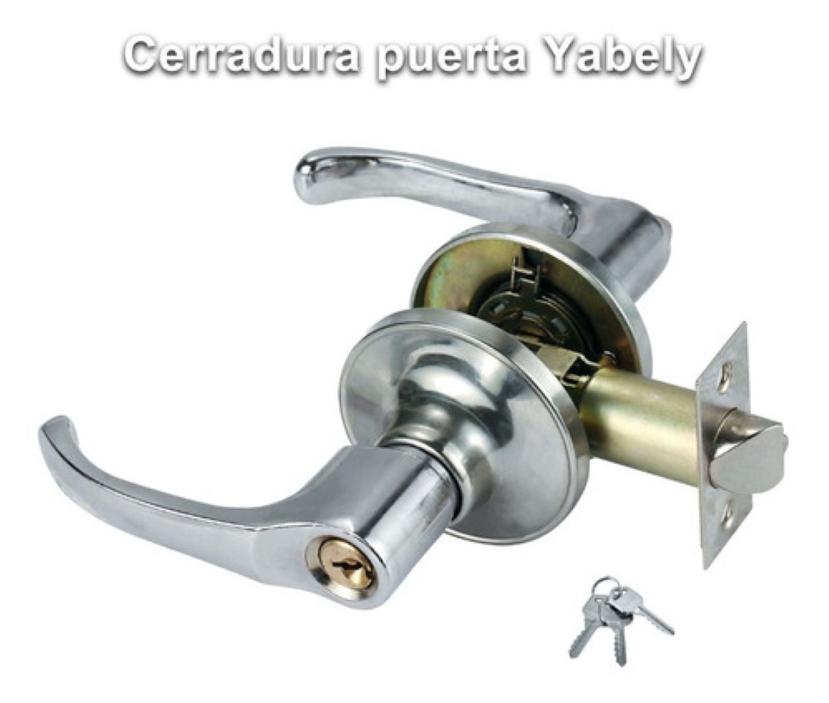 Cerradura Chapa Manija Para Puerta Plateada