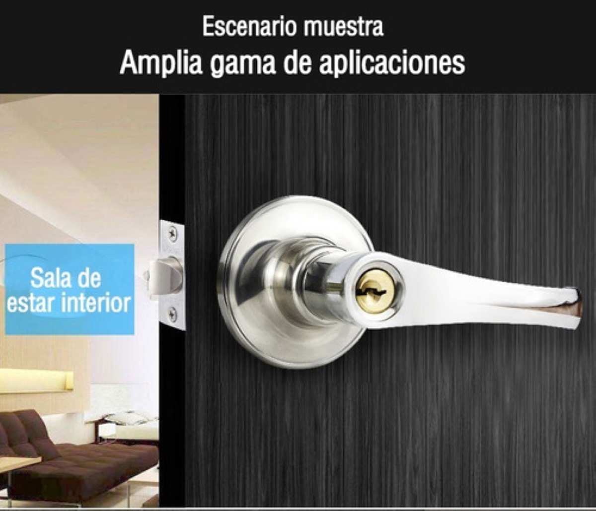 Cerradura Chapa Manija Para Puerta Plateada