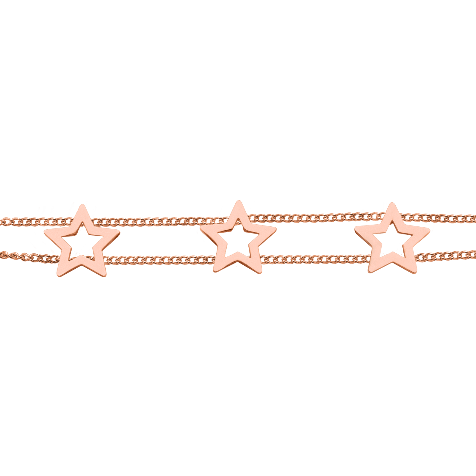 LuckyLy Pulseras Mujer con Dijes de Estrella , Acero Inoxidable con Baño de Oro Rosa 18k - Modelo Sima