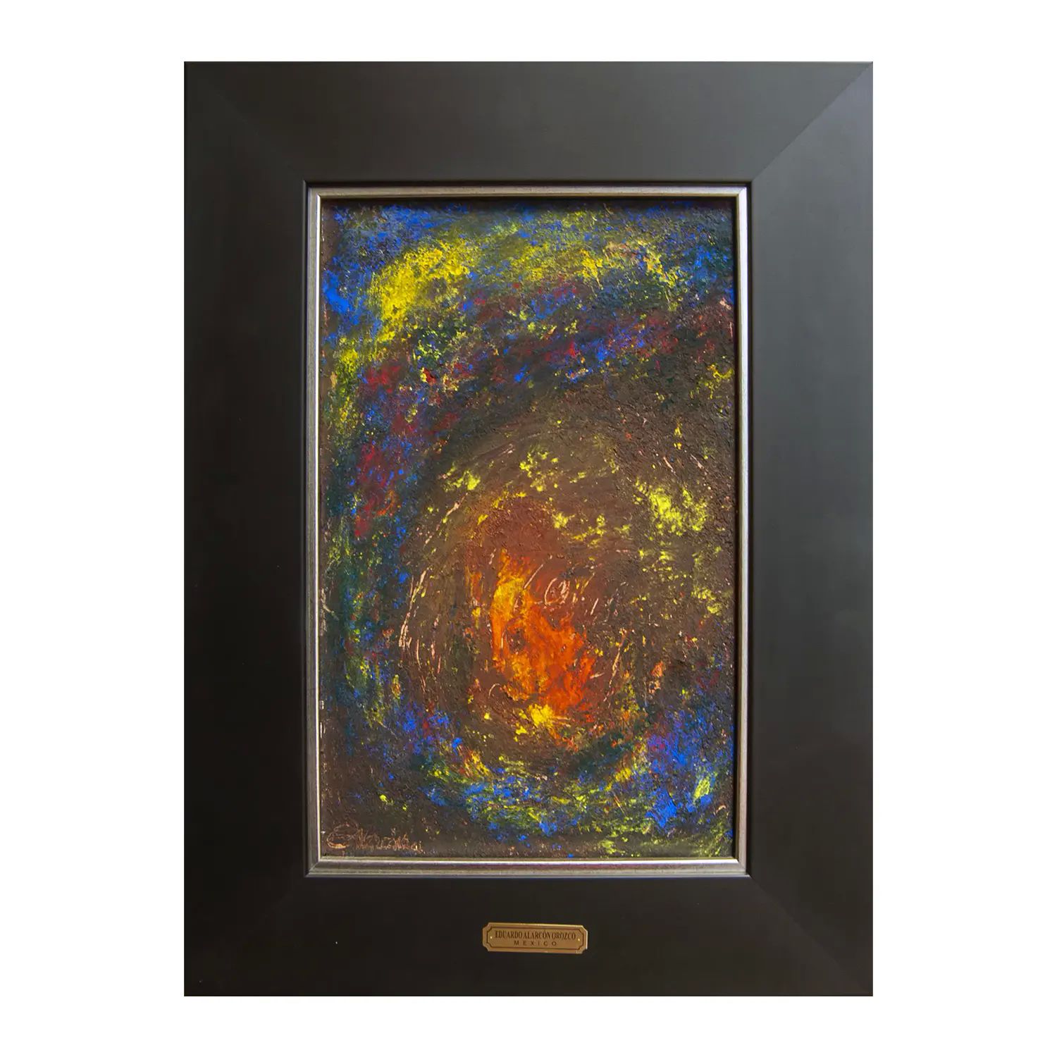 Pintura original - Técnica con pigmento sobre madera - Galaxia - 25.7 x 40.3 cm - Cuadro decorativo