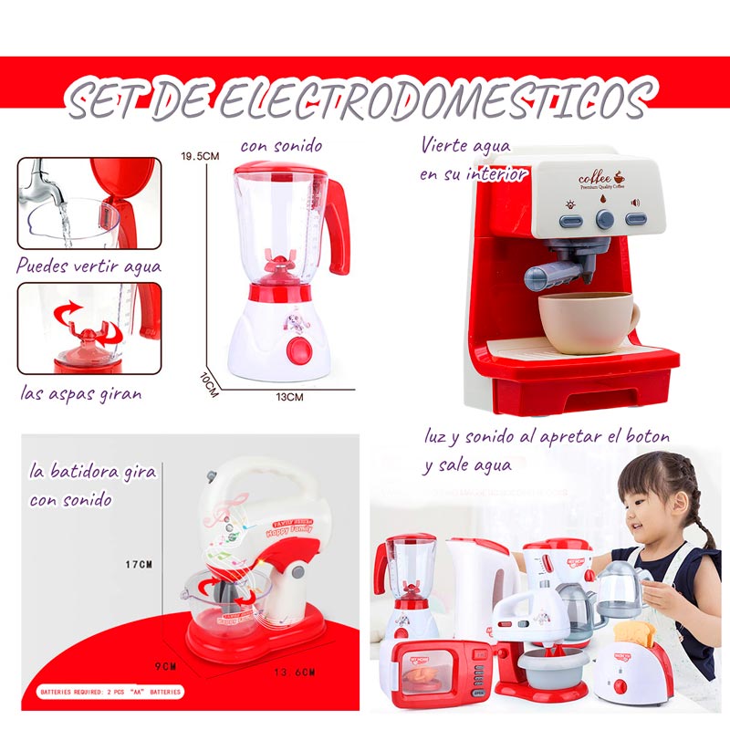 Set Aparatos Electrodomésticos Juguete Niñas Novedad 1214870