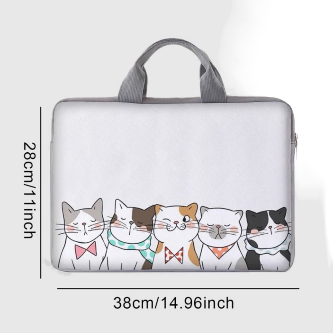 Bolsa Funda Case Para Laptop Estampado De Gatos 14 Pulgadas