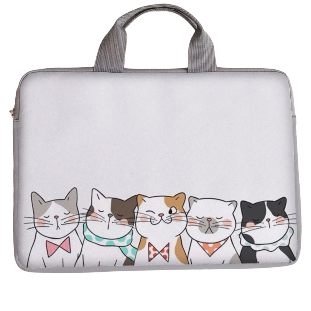 Bolsa Funda Case Para Laptop Estampado De Gatos 14 Pulgadas