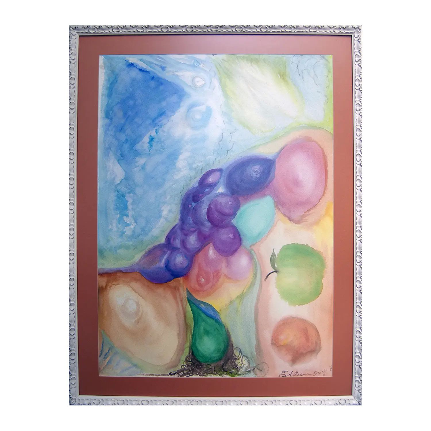 Pintura original - Acuarela - Bodegón - 56.3 x 76 cm - Cuadro decorativo