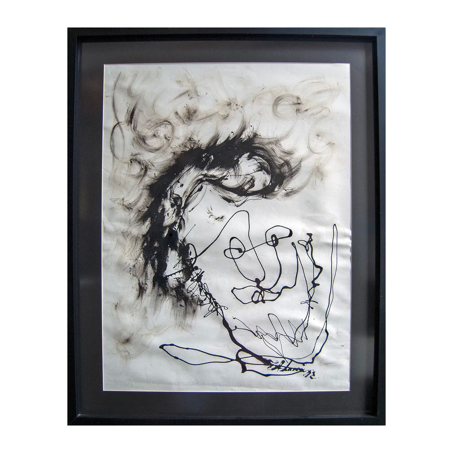 Pintura original - Petróleo sobre Papel - Autorretrato - 56 x 76 cm - Cuadro decorativo