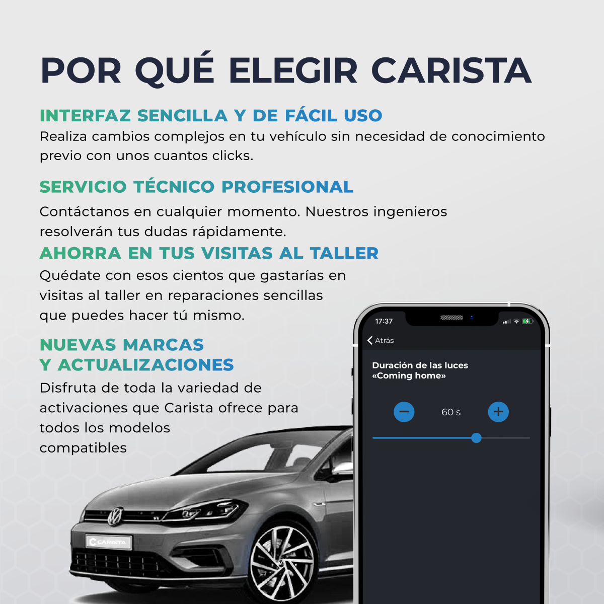 Carista Escáner Automotriz OBD2 - Todos Protocolos - BT - Android y Iphone.