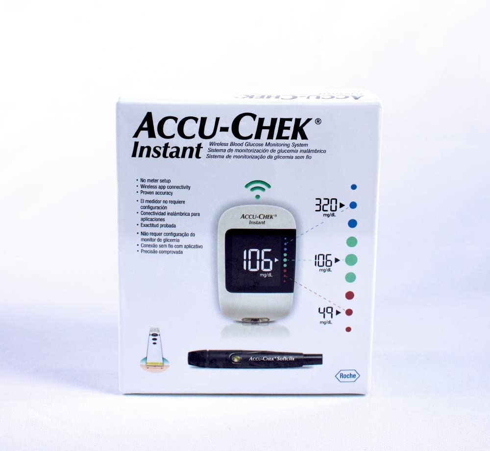 GLUCOMETRO ACCU CHEK INSTANT con 10 tiras y 10 lancetas
