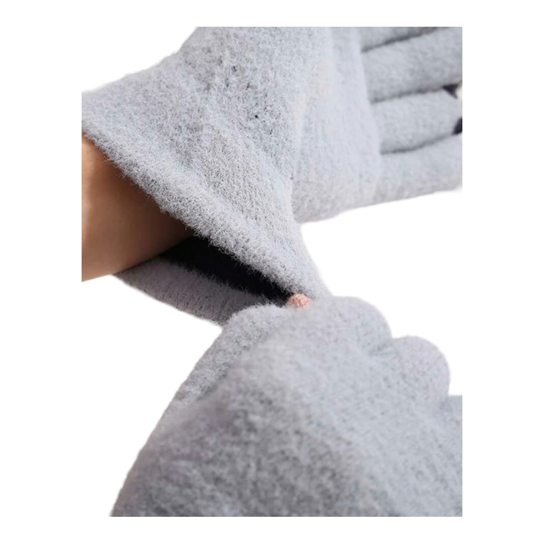 Guantes Invernales Con Estampado Oso Panda Pantalla Tactil.