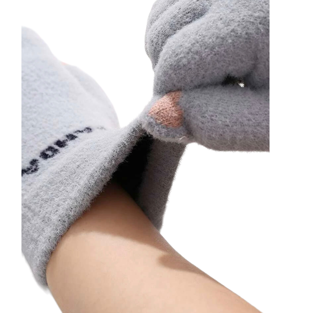 Guantes Invernales Con Estampado Oso Panda Pantalla Tactil.