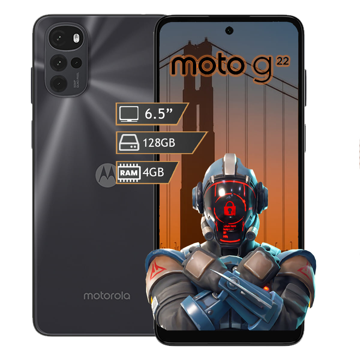 Celular Motorola Moto G22 Negro Ram 4GB Almacenamiento 128 GB Dual Sim