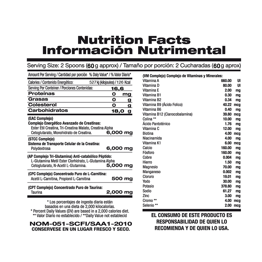 Iron Man: Creatina Glutamina Taurina Carnitina Vitamina F&nt