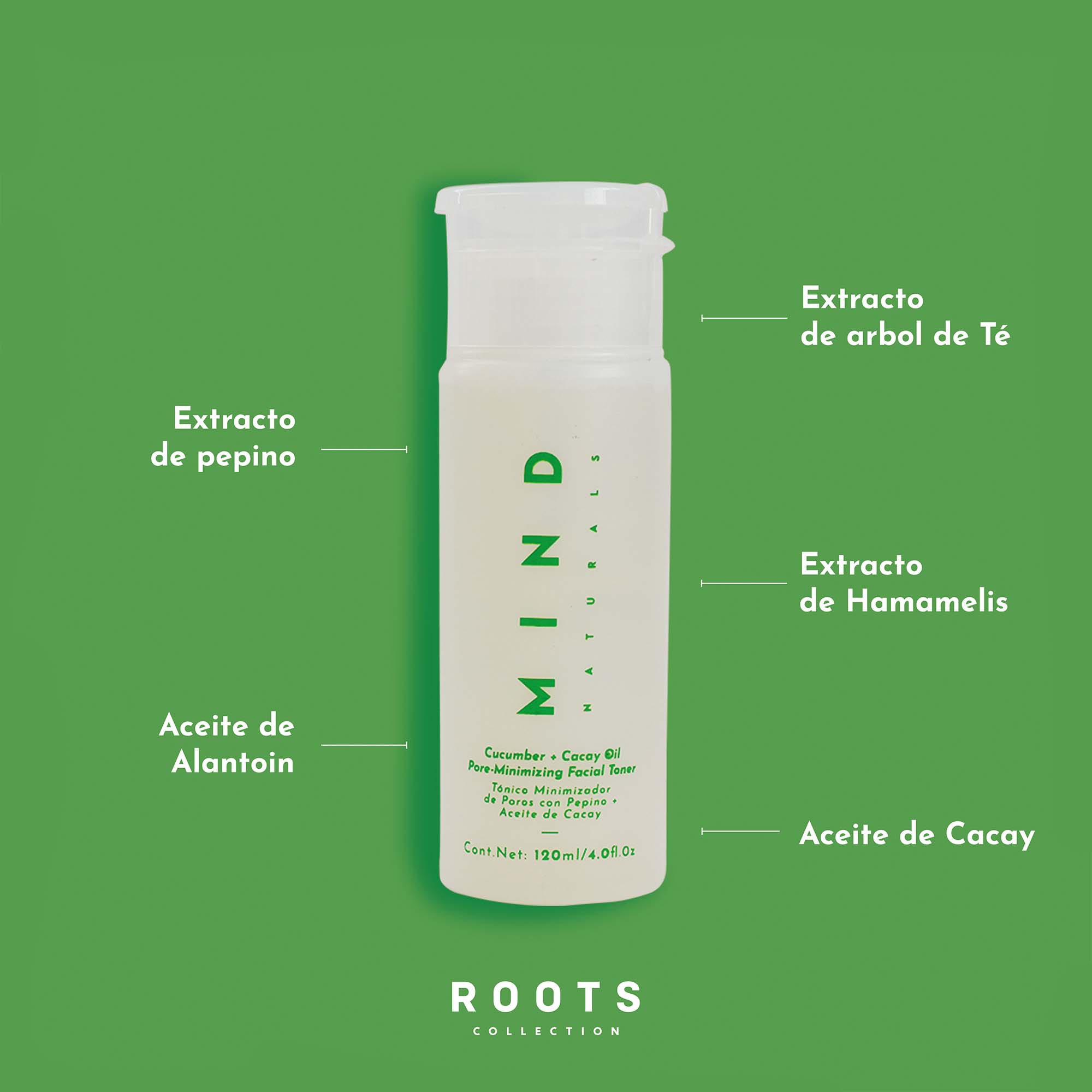 Tónico Facial Minimizador De Poros Con Pepino Aceite De Cacay