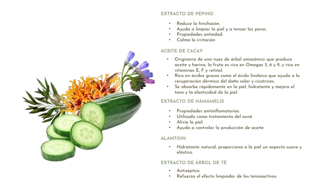Tónico Facial Minimizador De Poros Con Pepino Aceite De Cacay