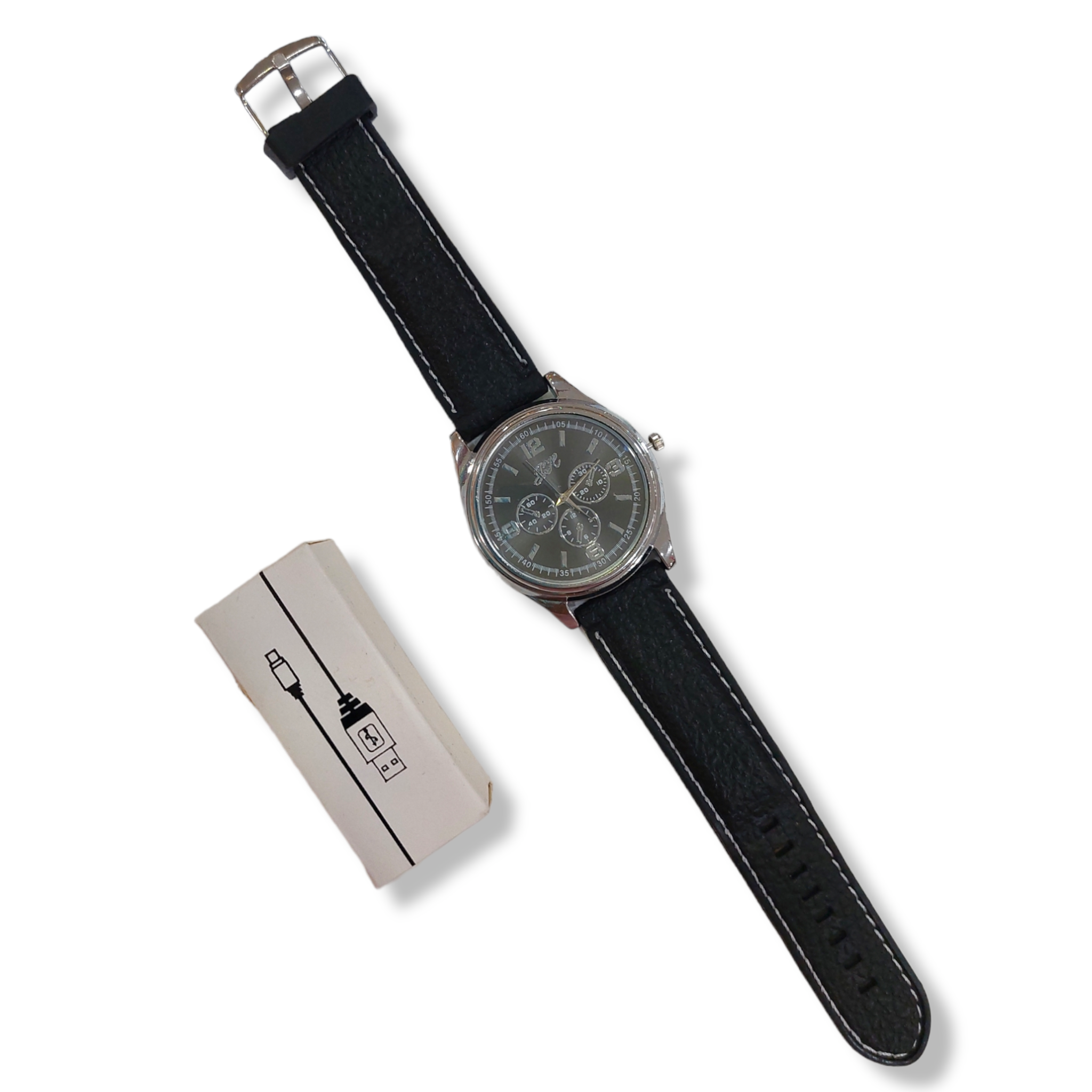 Reloj Con Encendedor Recargable, Negro