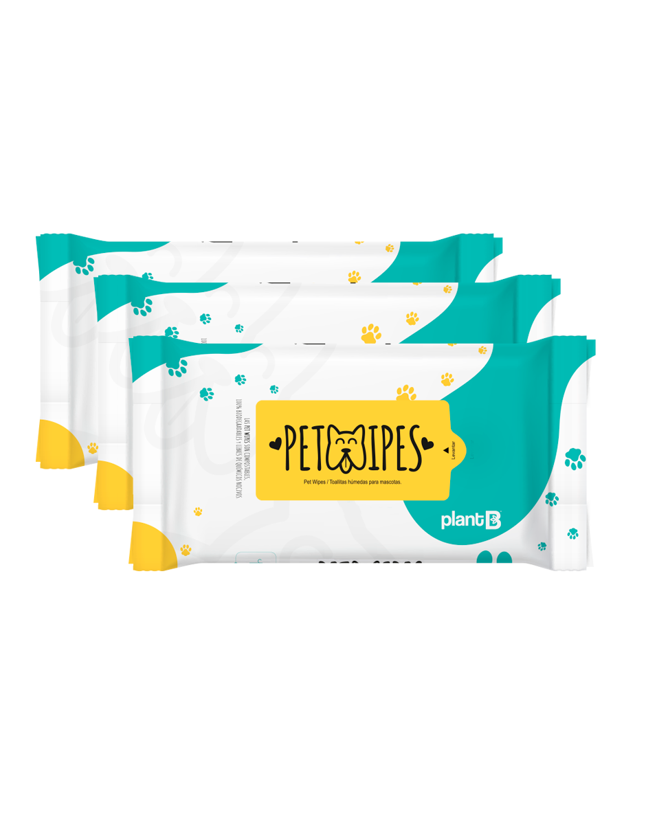 Pet Wipes - Toallitas Húmedas para Mascotas-3 paquetes