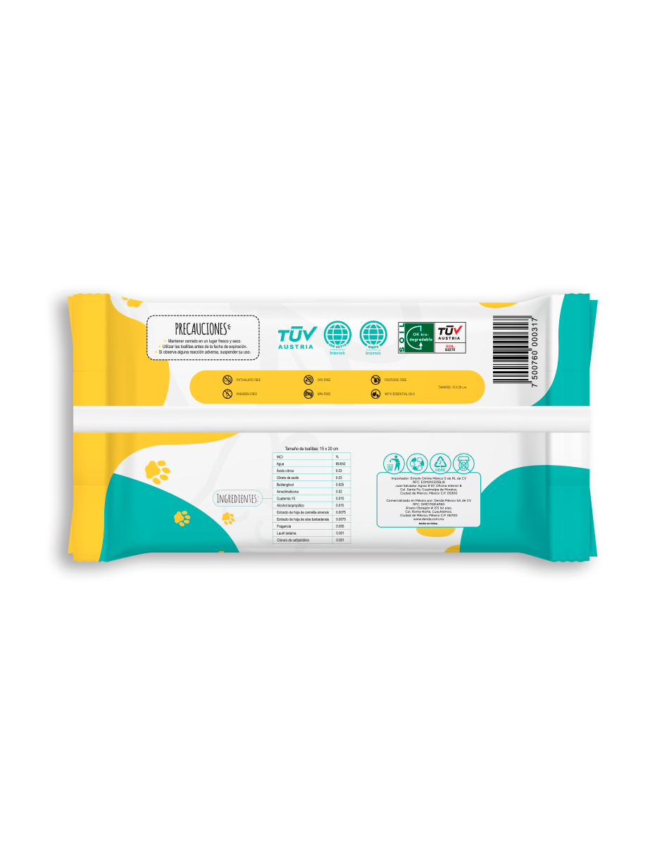 Caja de Pet Wipes - Toallitas Húmedas para Mascotas-12 paquetes