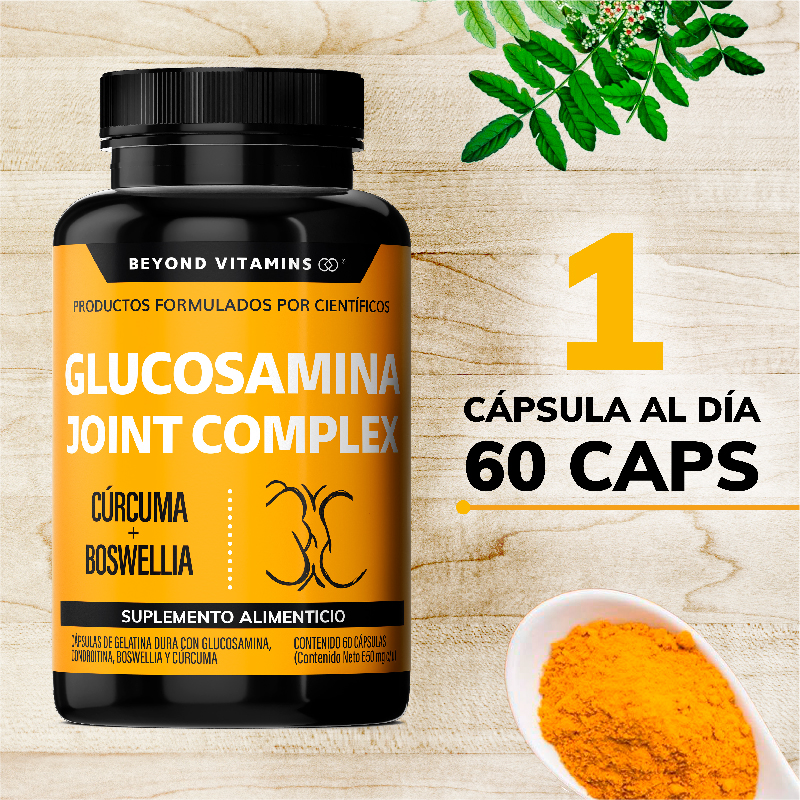 Suplemento Alimenticio Beyond Vitamins Glucosamina y Cúrcuma 60 cápsulas