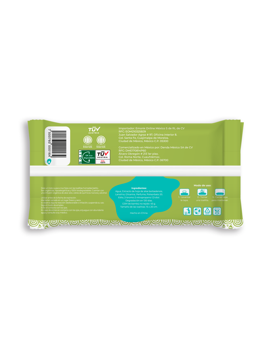 Caja de Baby Wipes - Toallitas Húmedas de Bambú-12 paquetes
