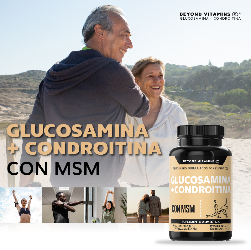 Suplemento Alimenticio Beyond Vitamins Glucosamina + Condroitina con MSM 60 cápsulas