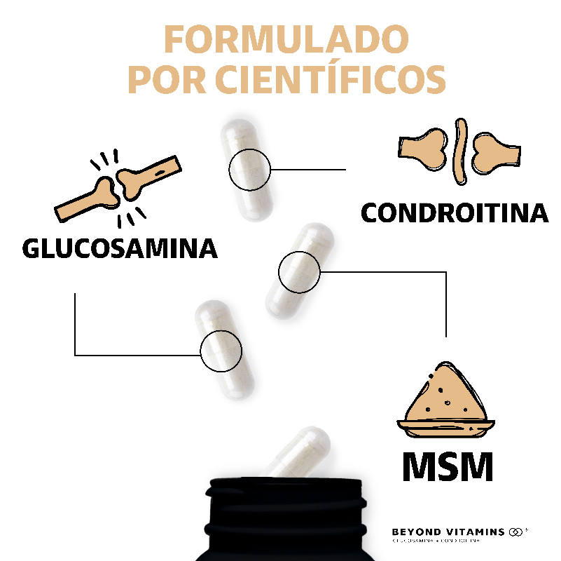 Suplemento Alimenticio Beyond Vitamins Glucosamina + Condroitina con MSM 60 cápsulas