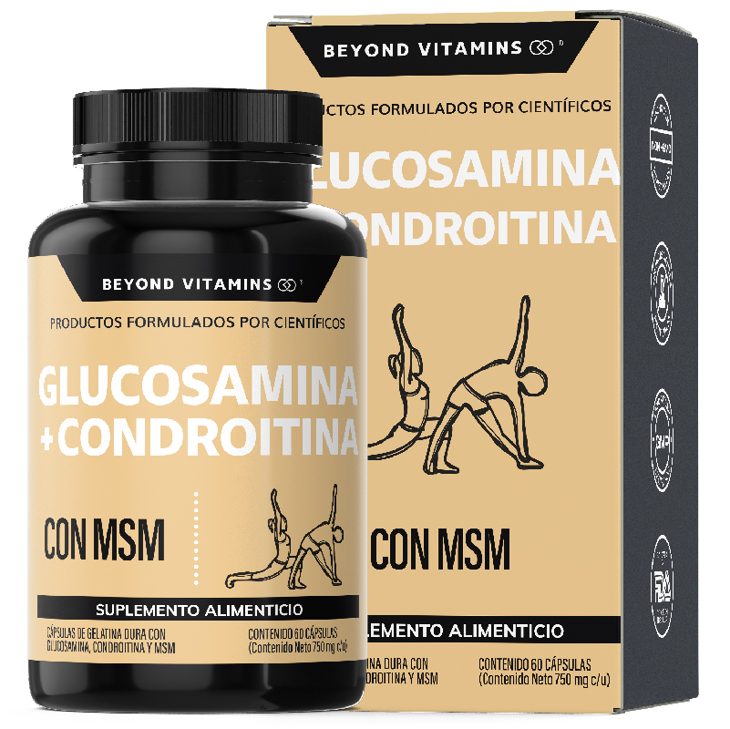 Suplemento Alimenticio Beyond Vitamins Glucosamina + Condroitina con MSM 60 cápsulas