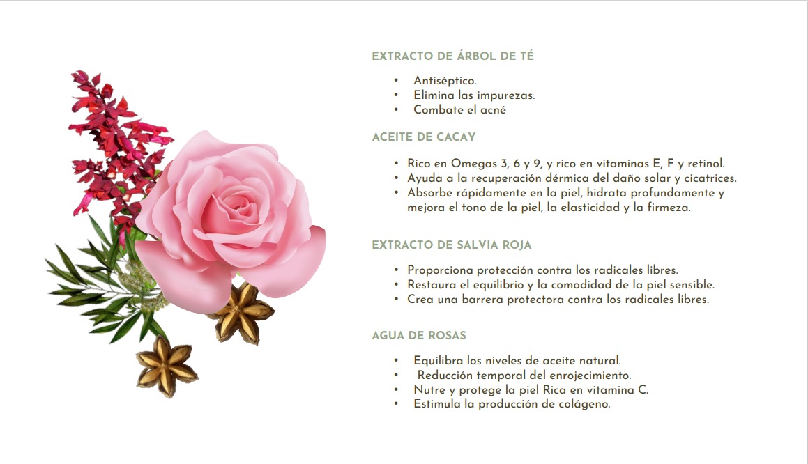 Spray Facial Hidratante Con Aceite de Cacay Agua De Rosa