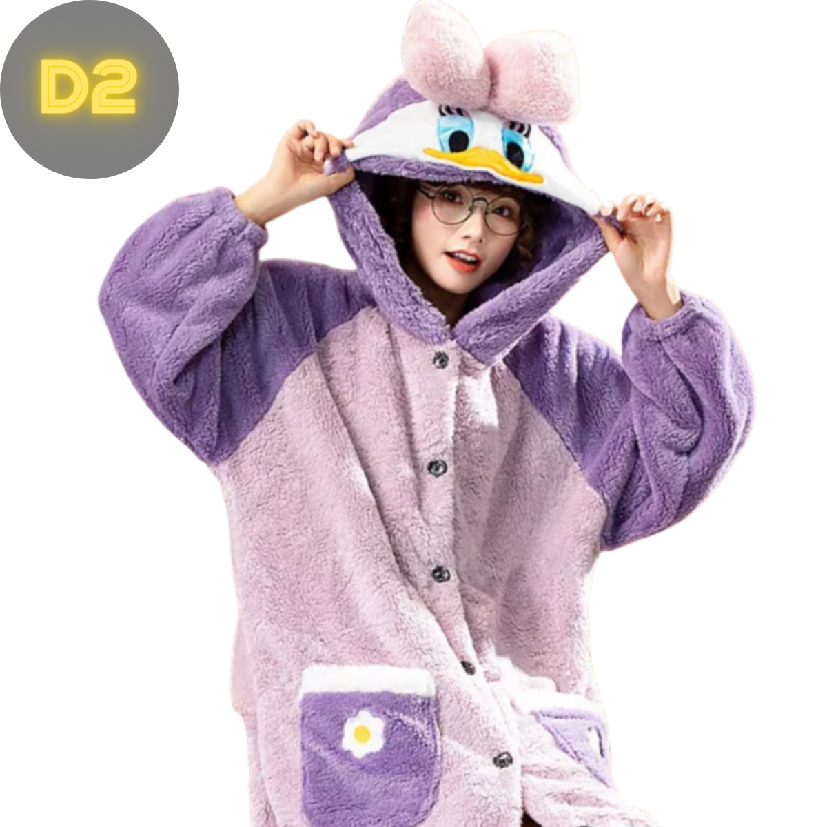 Bata Afelpada con Capucha Para Mujer Invierno Calientita Dormir Cosplay Abrigo PIJ-060