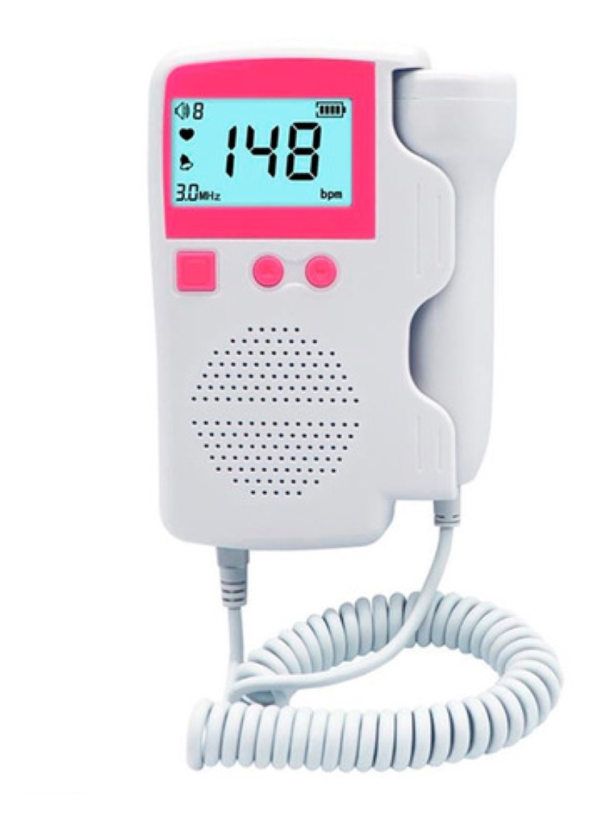 Doppler Fetal Ultrasonido Portátil Blanco con Rosa