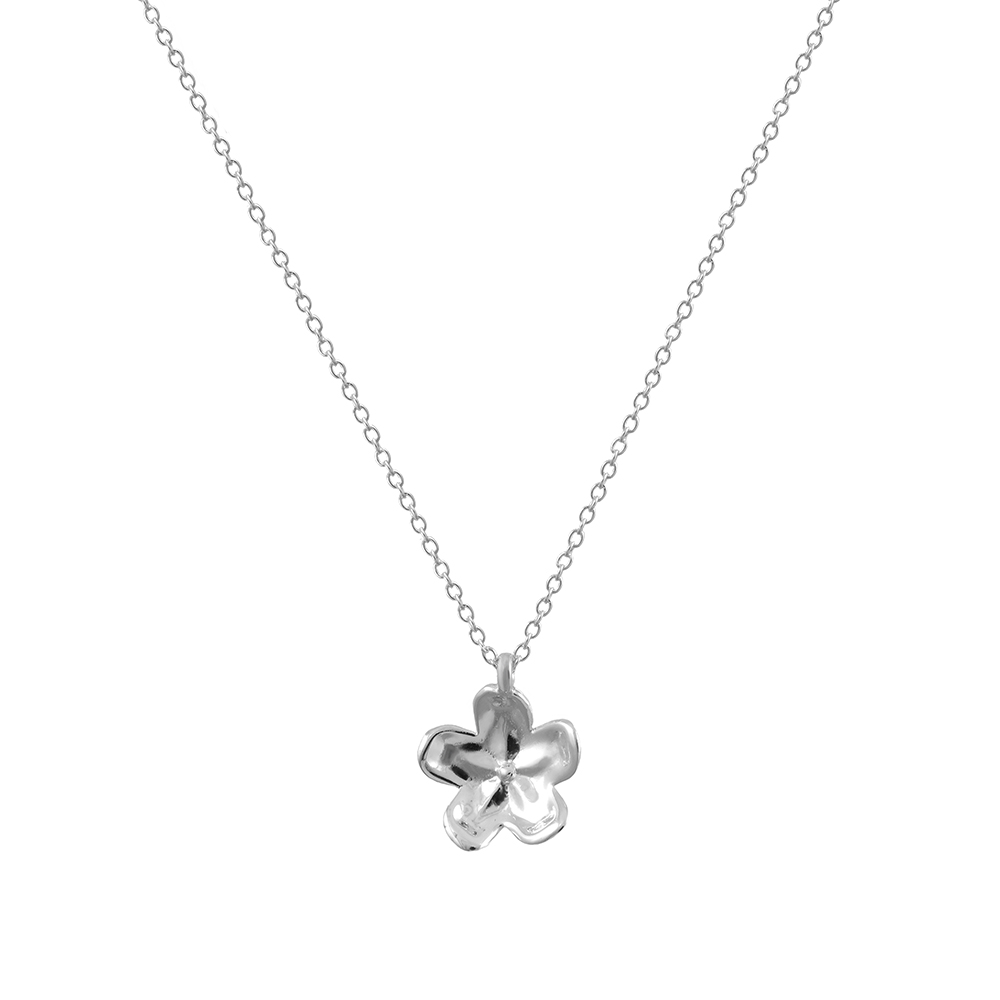 Dije flor de plata .925 y cadena, Colección Floral, Joyería para Mujer de Anante Joyería