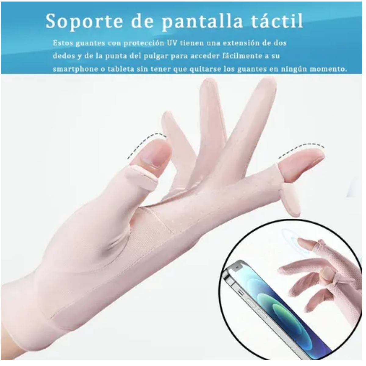 Guantes De Protección Solar Para Mujer Blancos