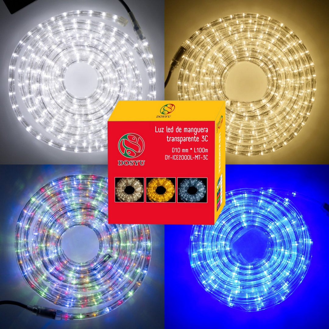 Manguera Led Navideña 100 Metros 8 Modos Dimmer Control IP67 Dosyu