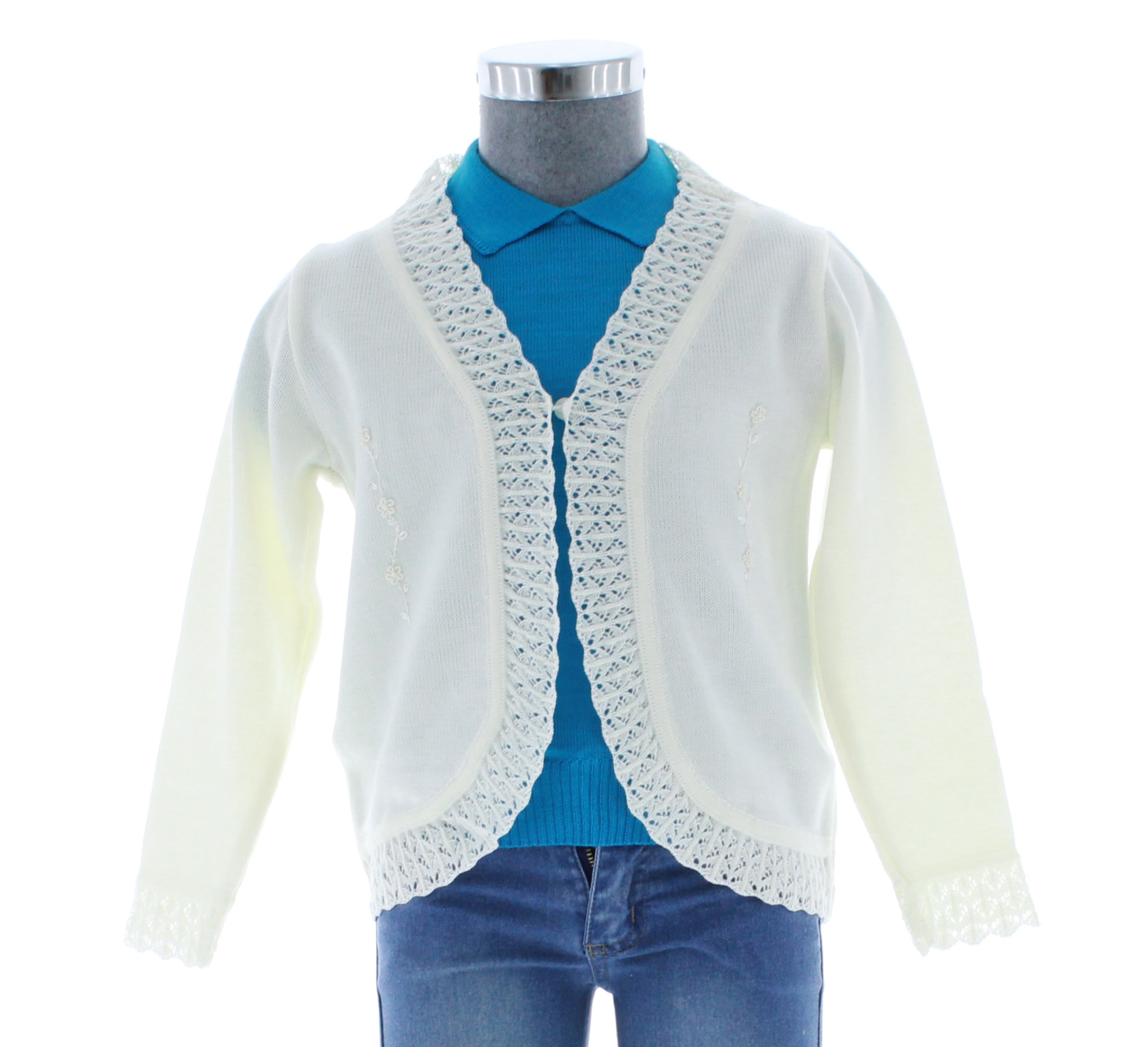 Sueter Niña Tejido 3165 Marfil 3 a 16 Años.