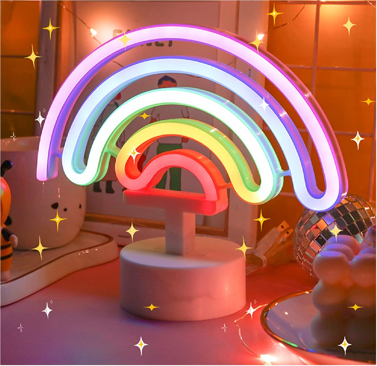 Lámpara LED en Forma de Arcoiris Neón 