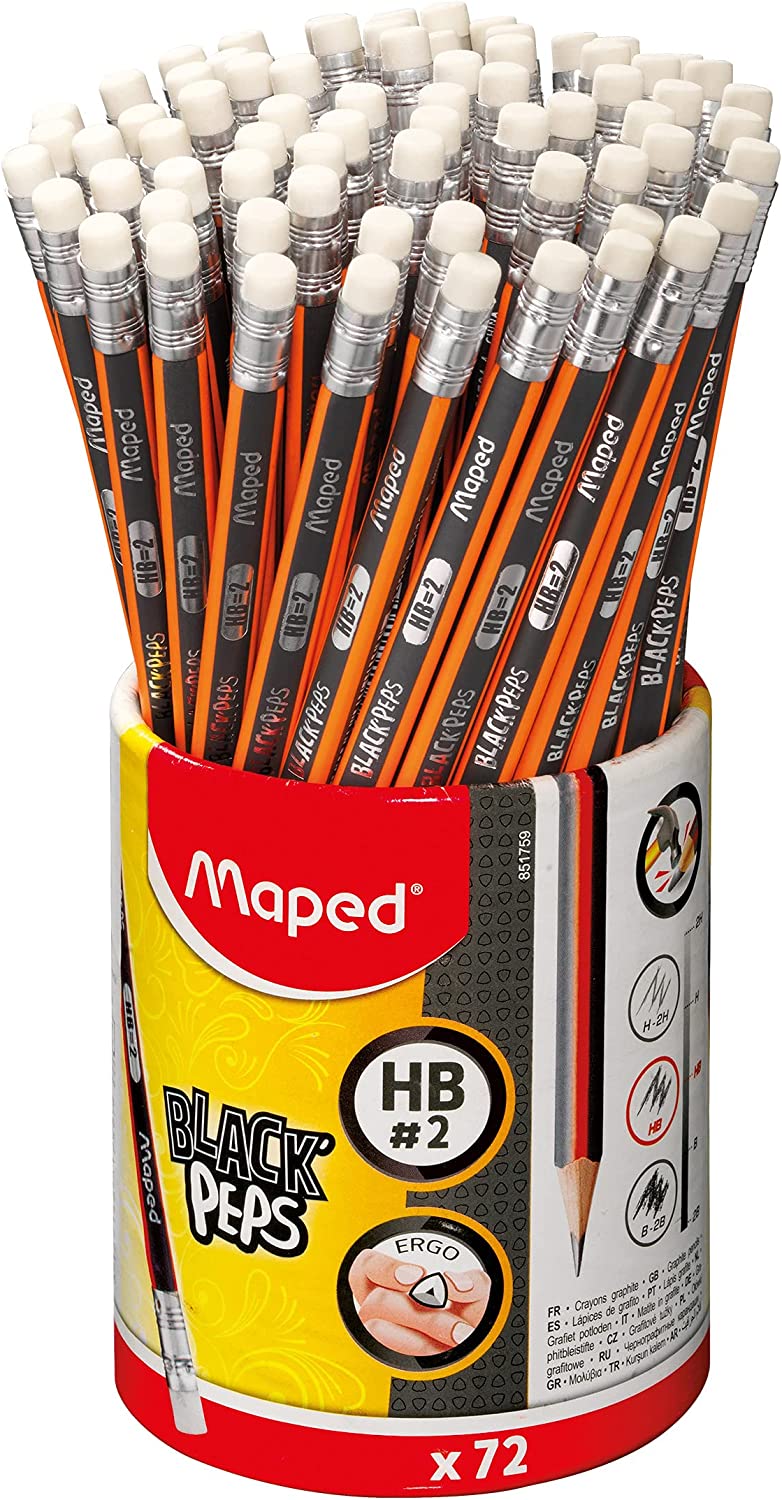 Lapiz Maped Black-peps #2 Hb Bote C/72 Piezas