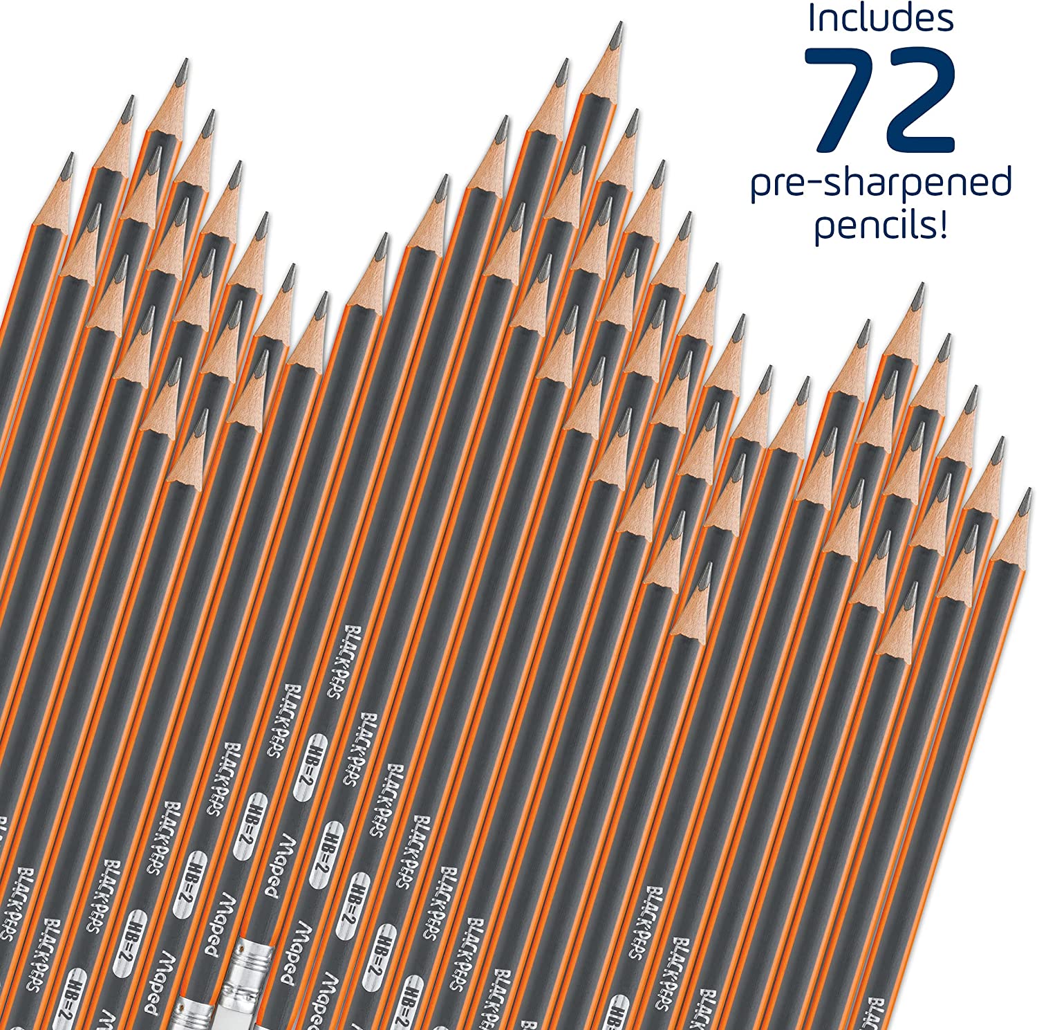 Lapiz Maped Black-peps #2 Hb Bote C/72 Piezas