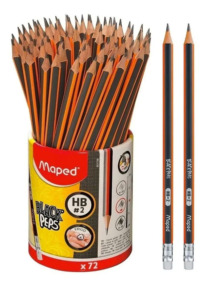 Lapiz Maped Black-peps #2 Hb Bote C/72 Piezas