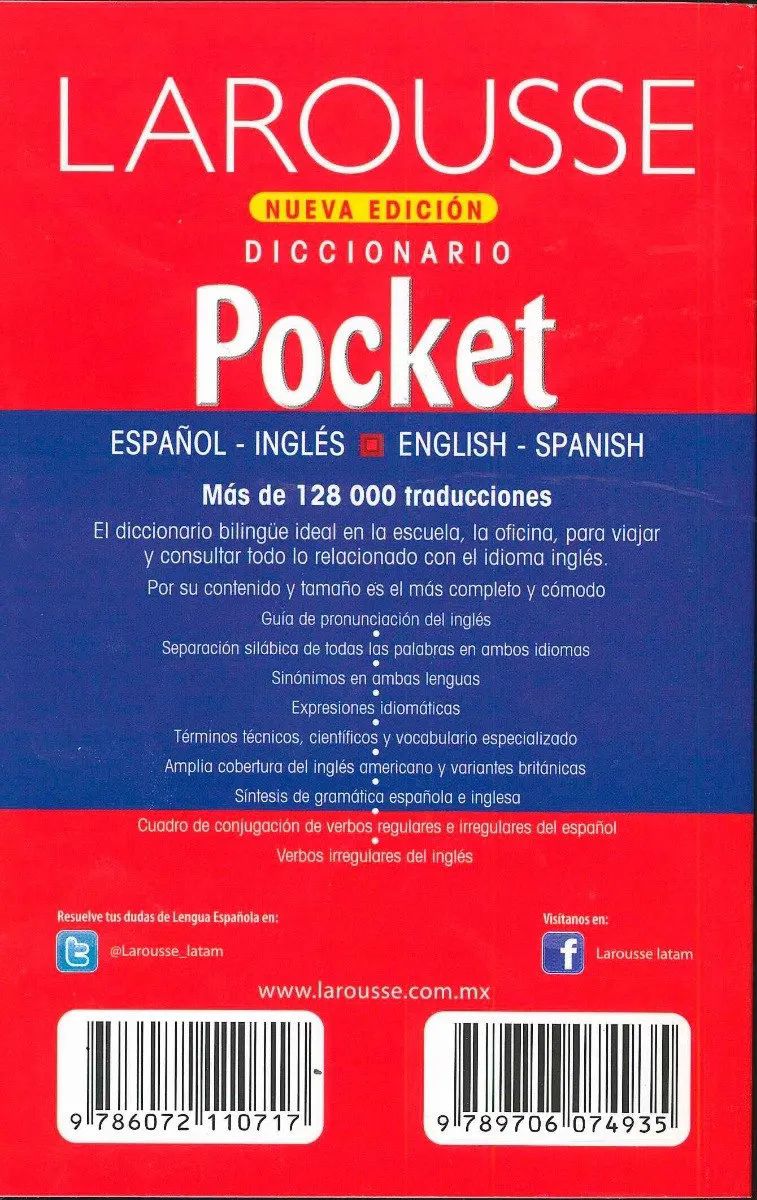 Diccionario Ingles Español Pocket Larousse 