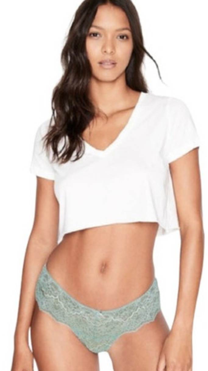 Tanga Encaje Floral, Sin Cobertura Trasera Victoria's Secret