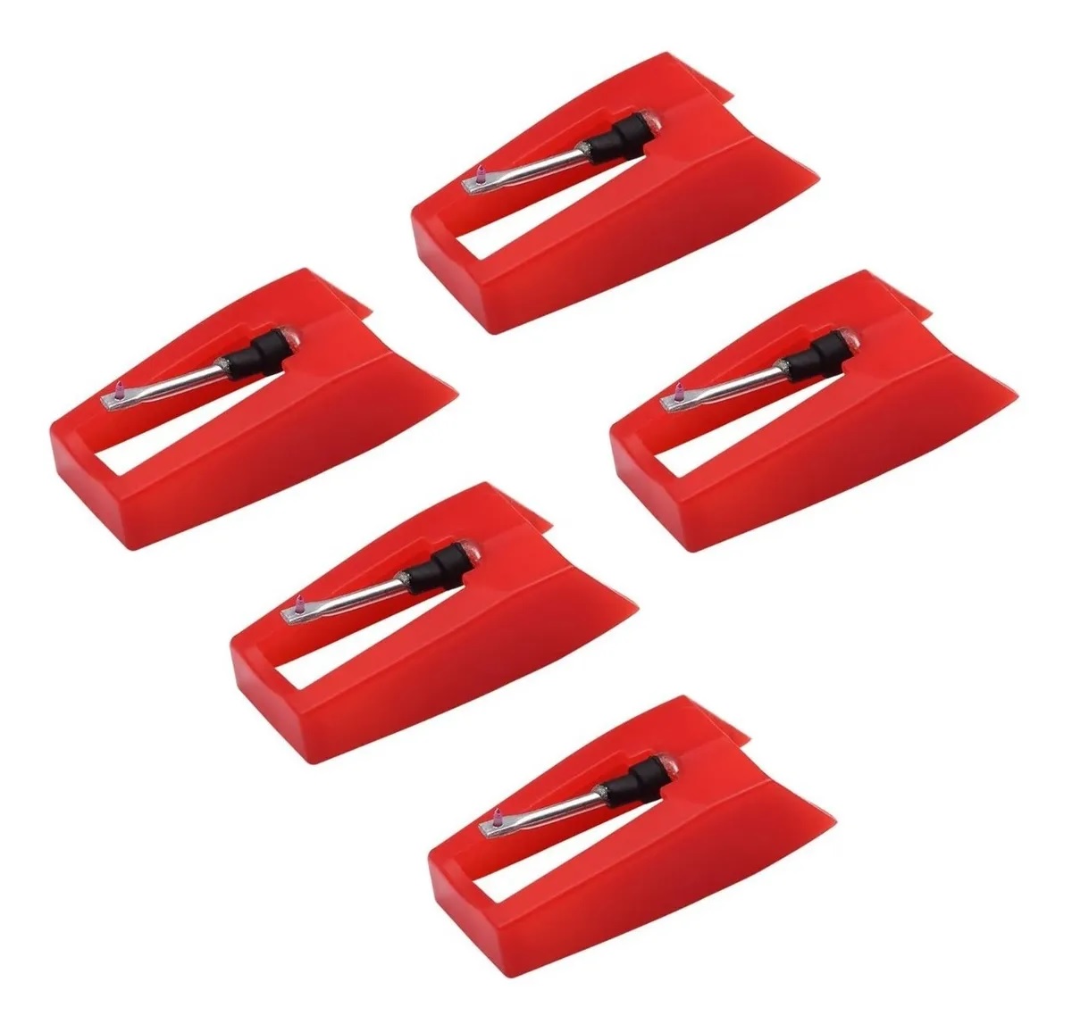 Kit 5 Agujas Para Tocadiscos, Reproductor De Grabadores, Rojo
