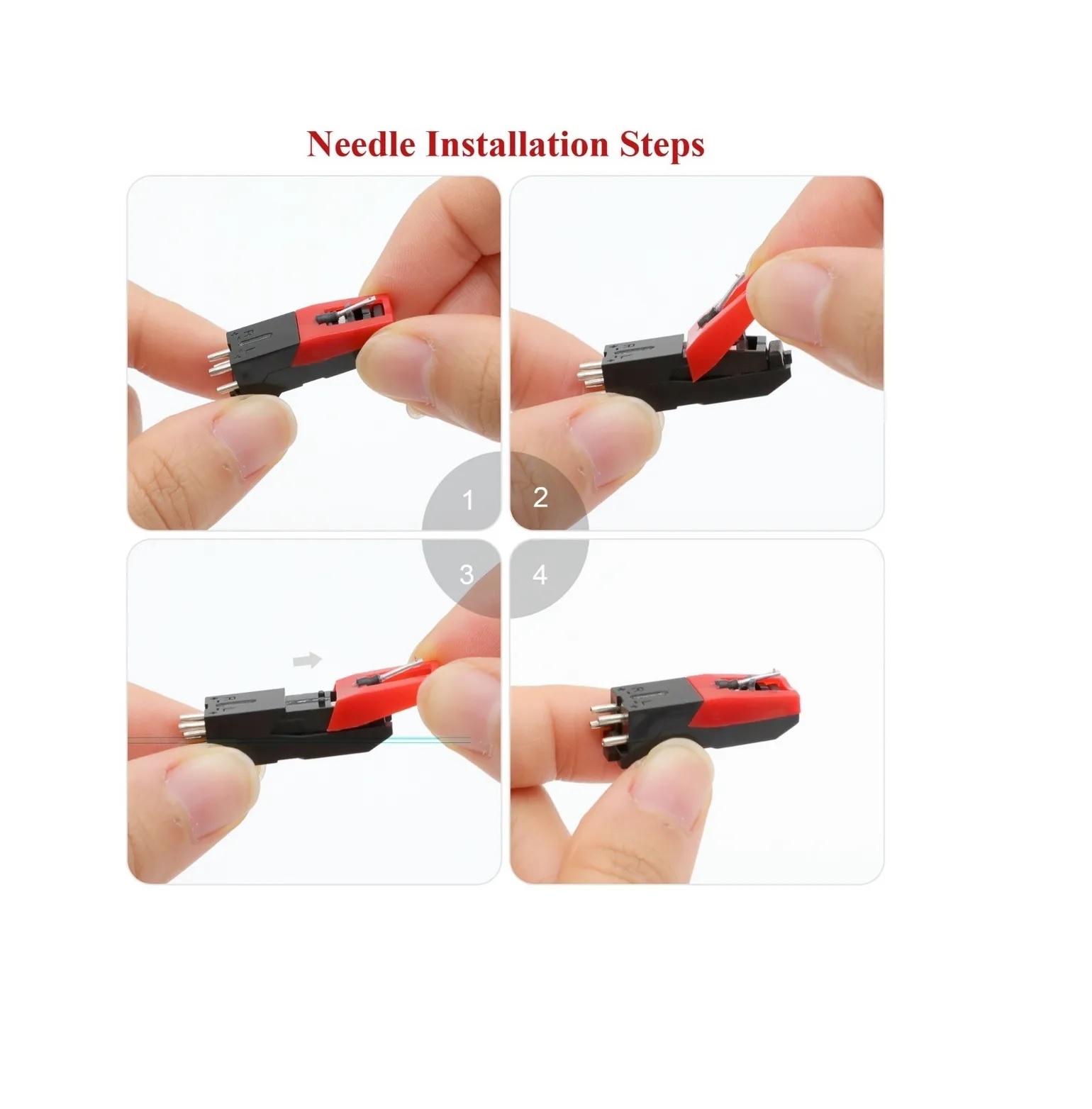 Kit 5 Agujas Para Tocadiscos, Reproductor De Grabadores, Rojo