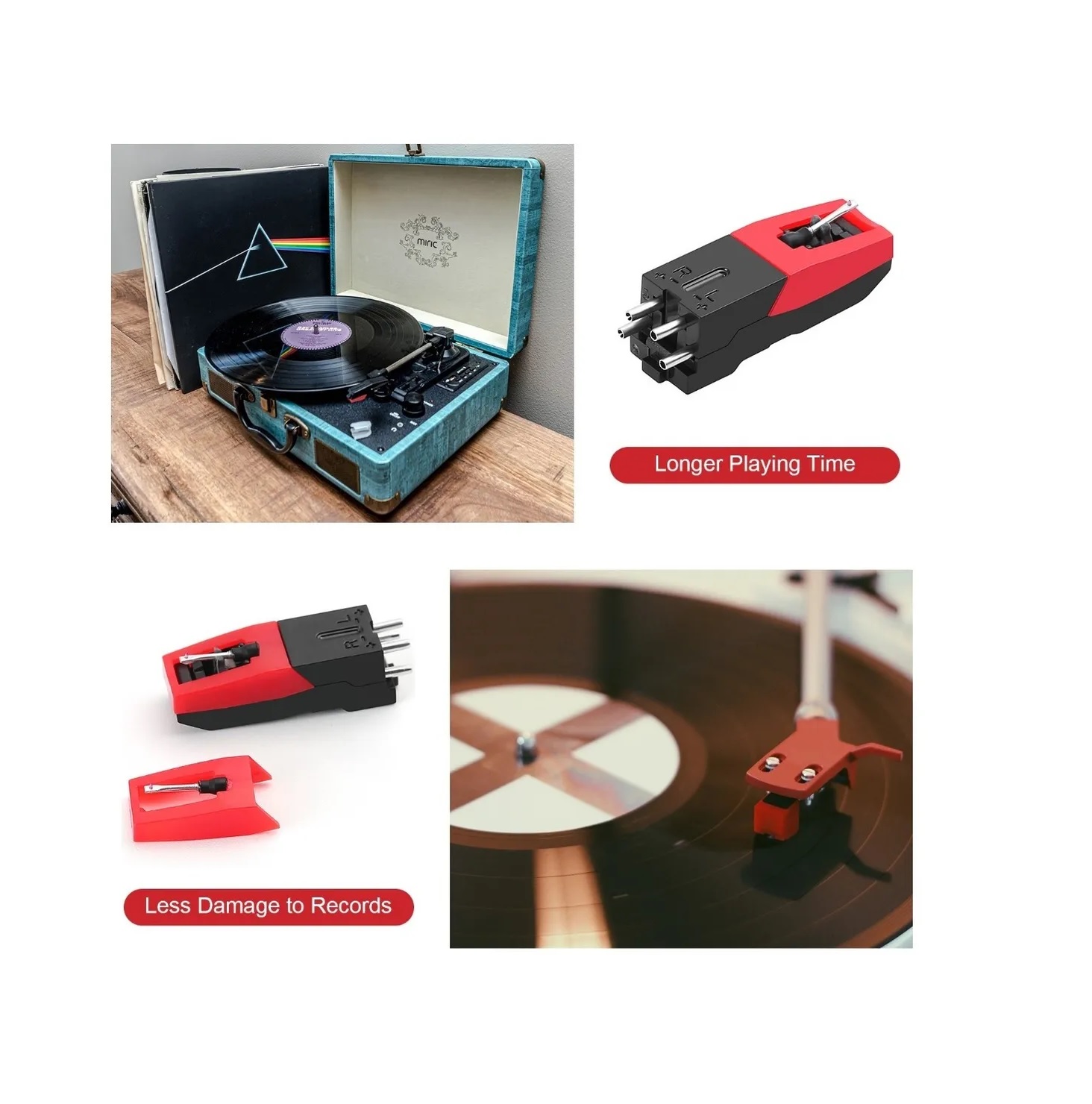 Kit 5 Agujas Para Tocadiscos, Reproductor De Grabadores, Rojo