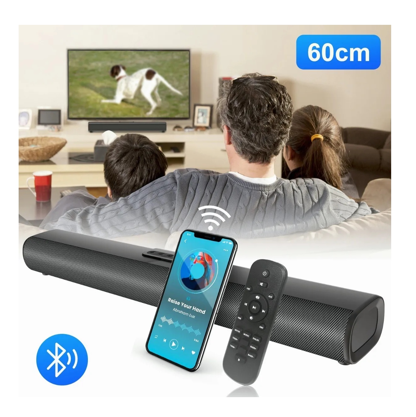 Barra De Sonido Bocina Para Tv Bs-20l Bocina 50w Bluetooth