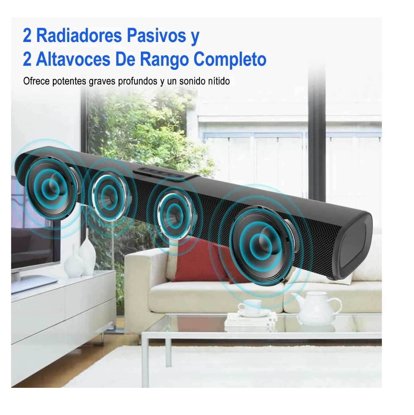 Barra De Sonido Bocina Para Tv Bs-20l Bocina 50w Bluetooth