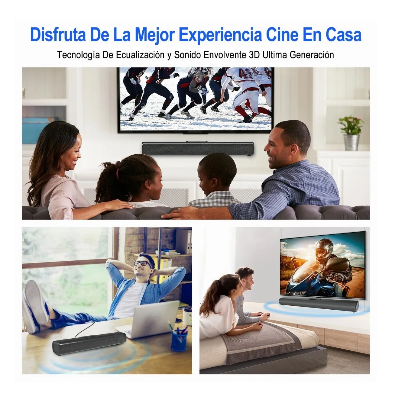 Barra De Sonido Bocina Para Tv Bs-20l Bocina 50w Bluetooth