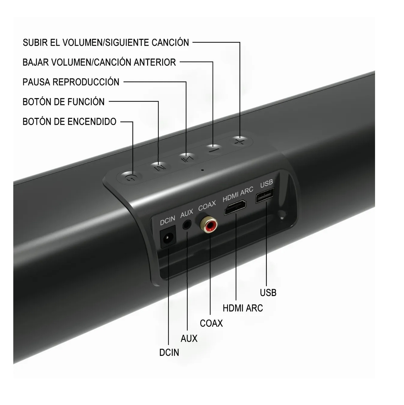 Barra De Sonido Bocina Para Tv Bs-20l Bocina 50w Bluetooth