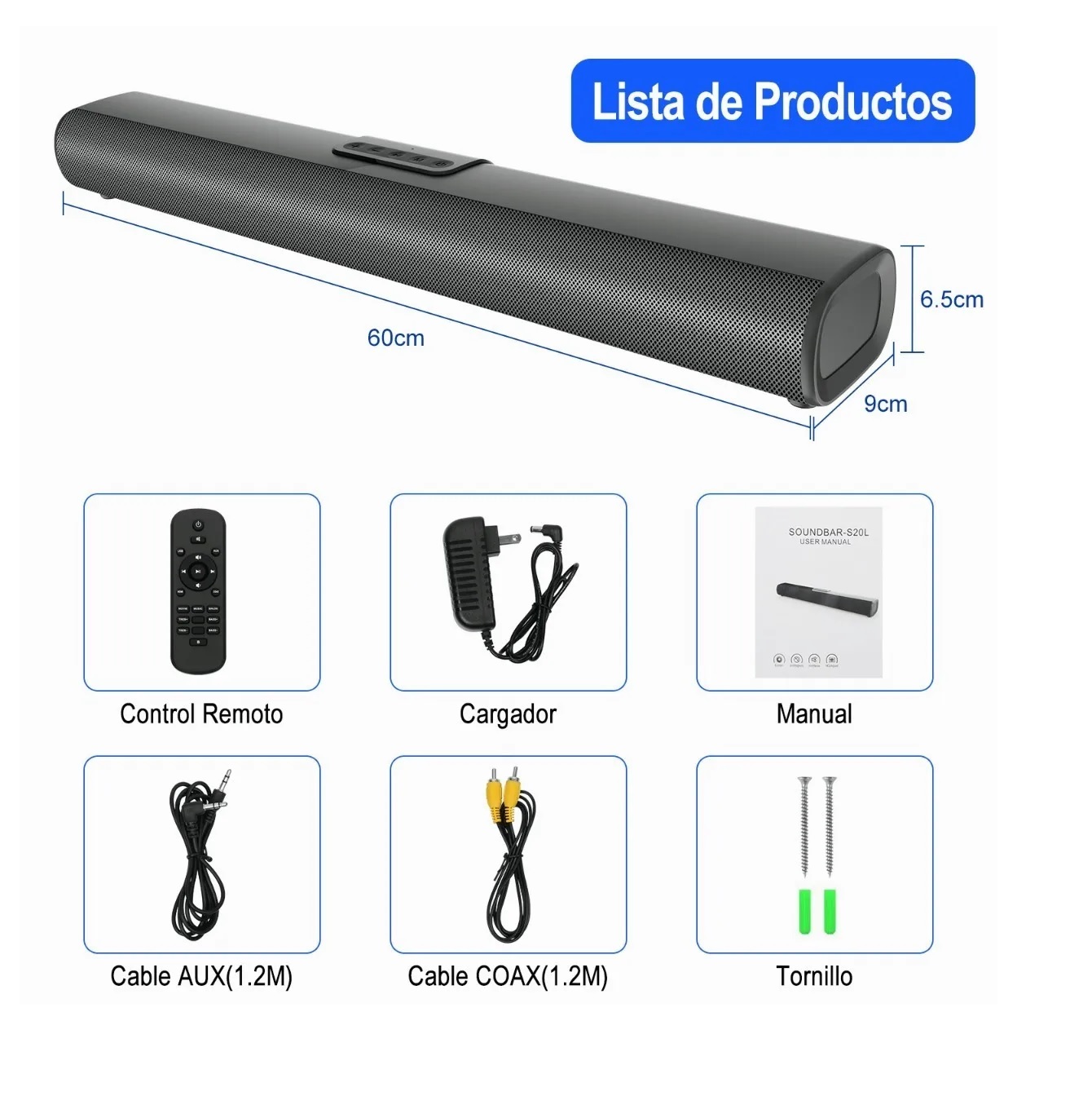 Barra De Sonido Bocina Para Tv Bs-20l Bocina 50w Bluetooth