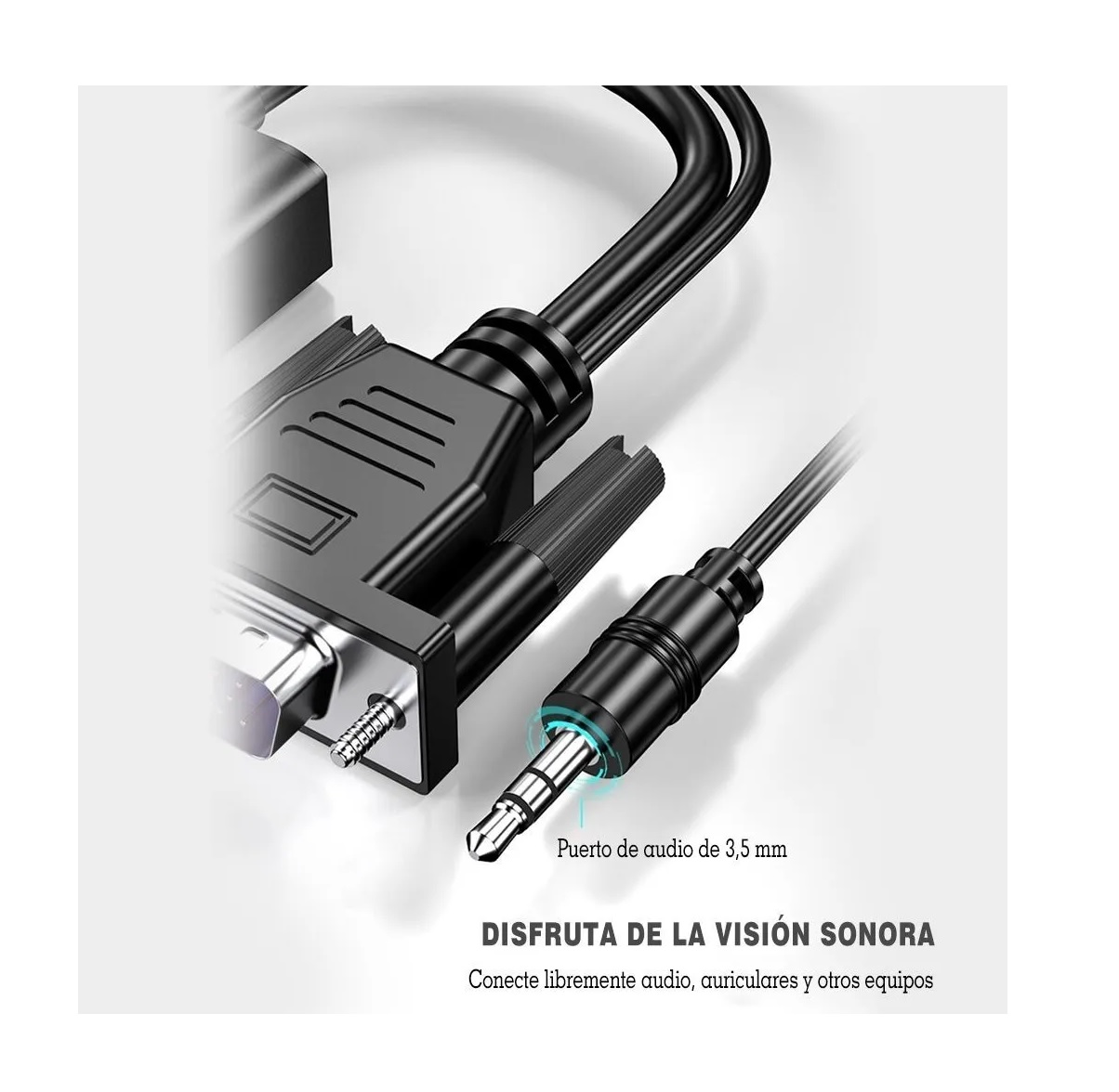 Cable  Adaptador Convertidor Video Vga Hdmi  + Audio Full Hd 1080p